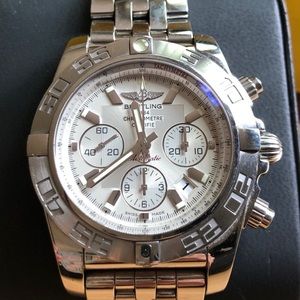 Breitling Chronomat Silver Dial Watch AB011012